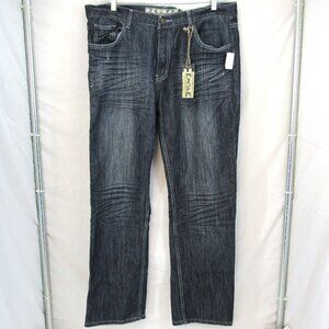 EMCEE 40/32 New York Straight Fit Mid Rise Straight Leg Men's Black Jeans NWT